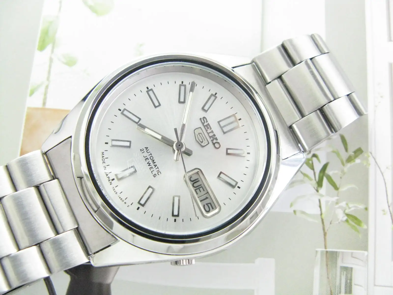 Quadrante Luminoso Bianco Seiko Calendario Da 5 Settimane Quadrante Rapido 7009 Orologio Da Uomo Con Inventario Automatico