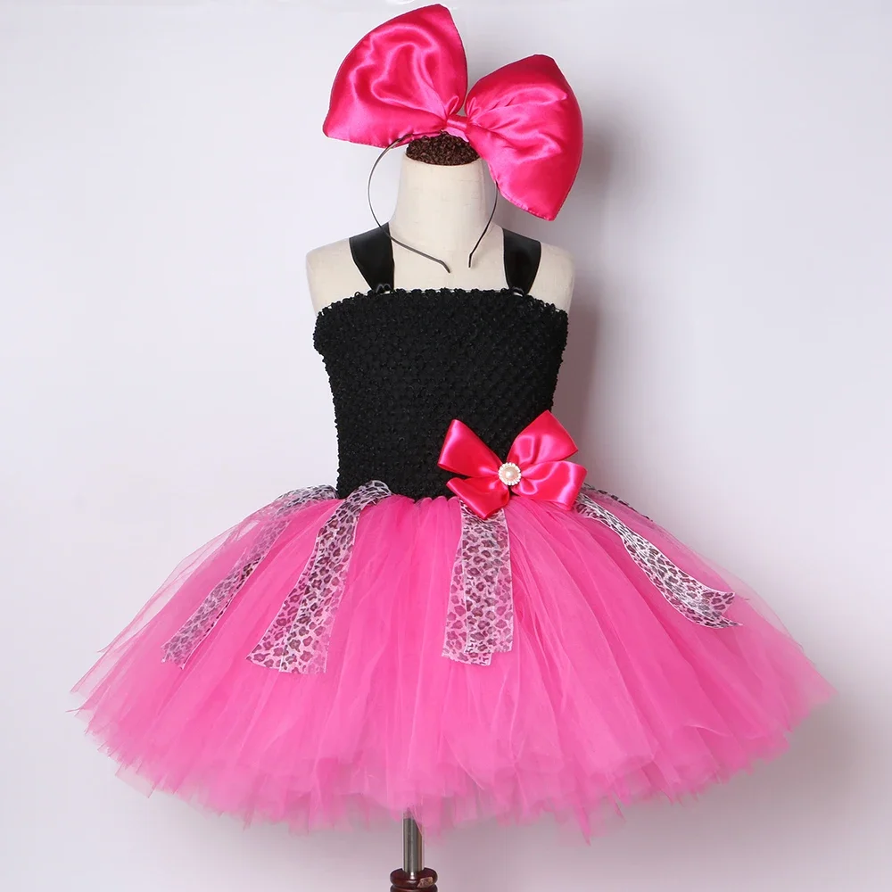 Lol Girls Tutu Bow Leopard Cute Girl Birthday Party Tulle Princess Maxi Dress Kids Carnival Halloween Lol Dolls Cosplay Costume