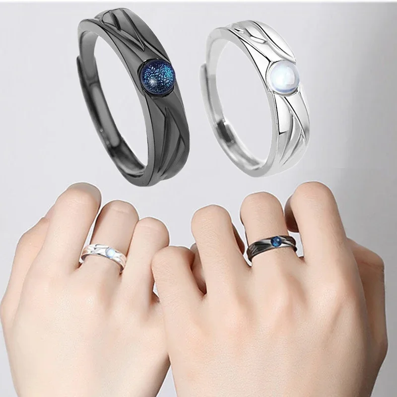 Wedding Engagement Couple Finger Fashion Rings New Demons and Angels Matching Set Minimalist Lovers
