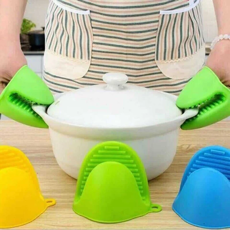 

1Pc Kitchen Silicone Heat Resistant Gloves Clips Insulation Non Stick Anti-slip Pot Bowel Holder Clip Cooking Baking Oven Mitts