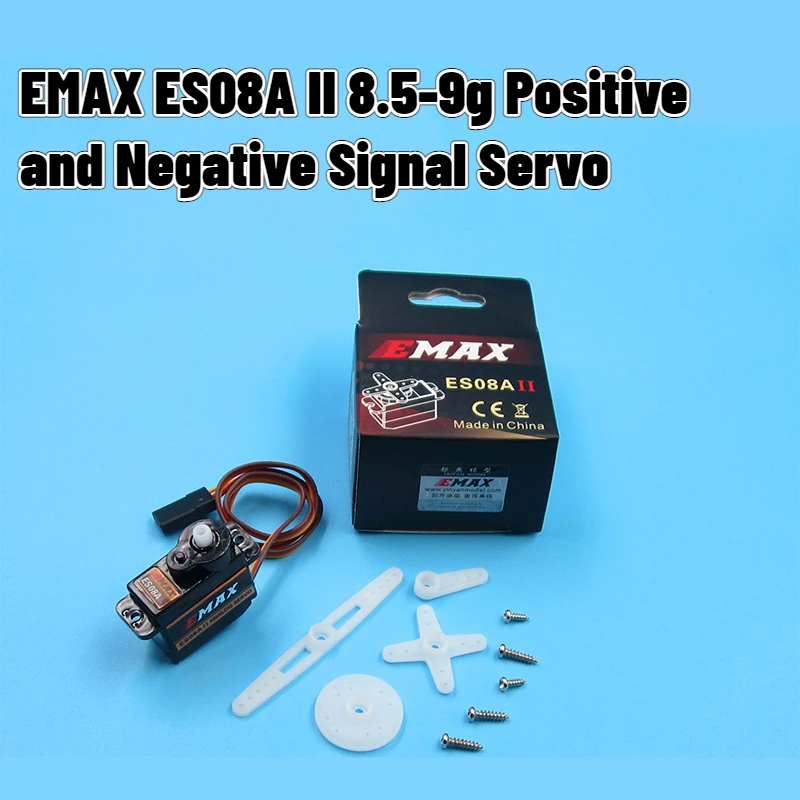 

EMAX оригинальный подлинный ES08A II 8,5g-9g сервопривод положительный и отрицательный сигналы анти-подделка цветная коробка для радиоуправляемого автомобиля лодки
