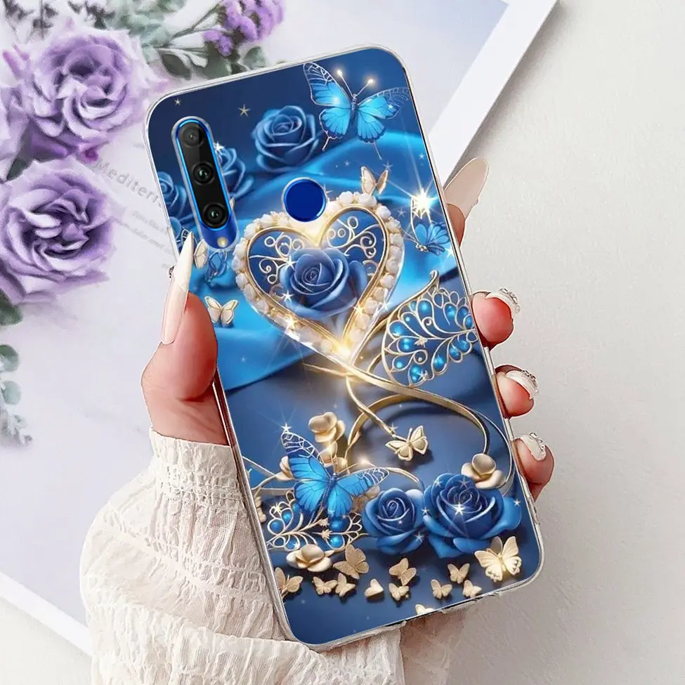 Cute Cartoon Cat Luxury Fashion Flowers Soft TPU Bumper Cover