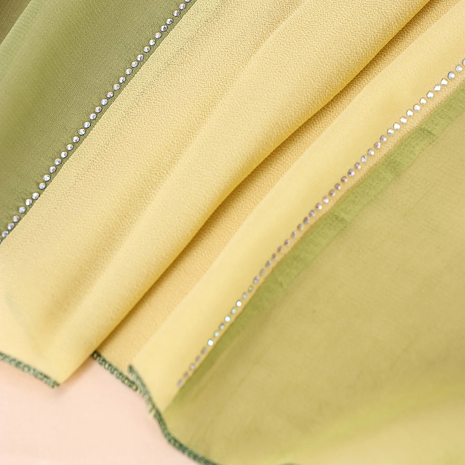 New Muslim Chiffon Patchwork Scarf, Handmade Diamond Decoration,  Exquisite Women's Headscarf, Casual And Versatile Hijab 6