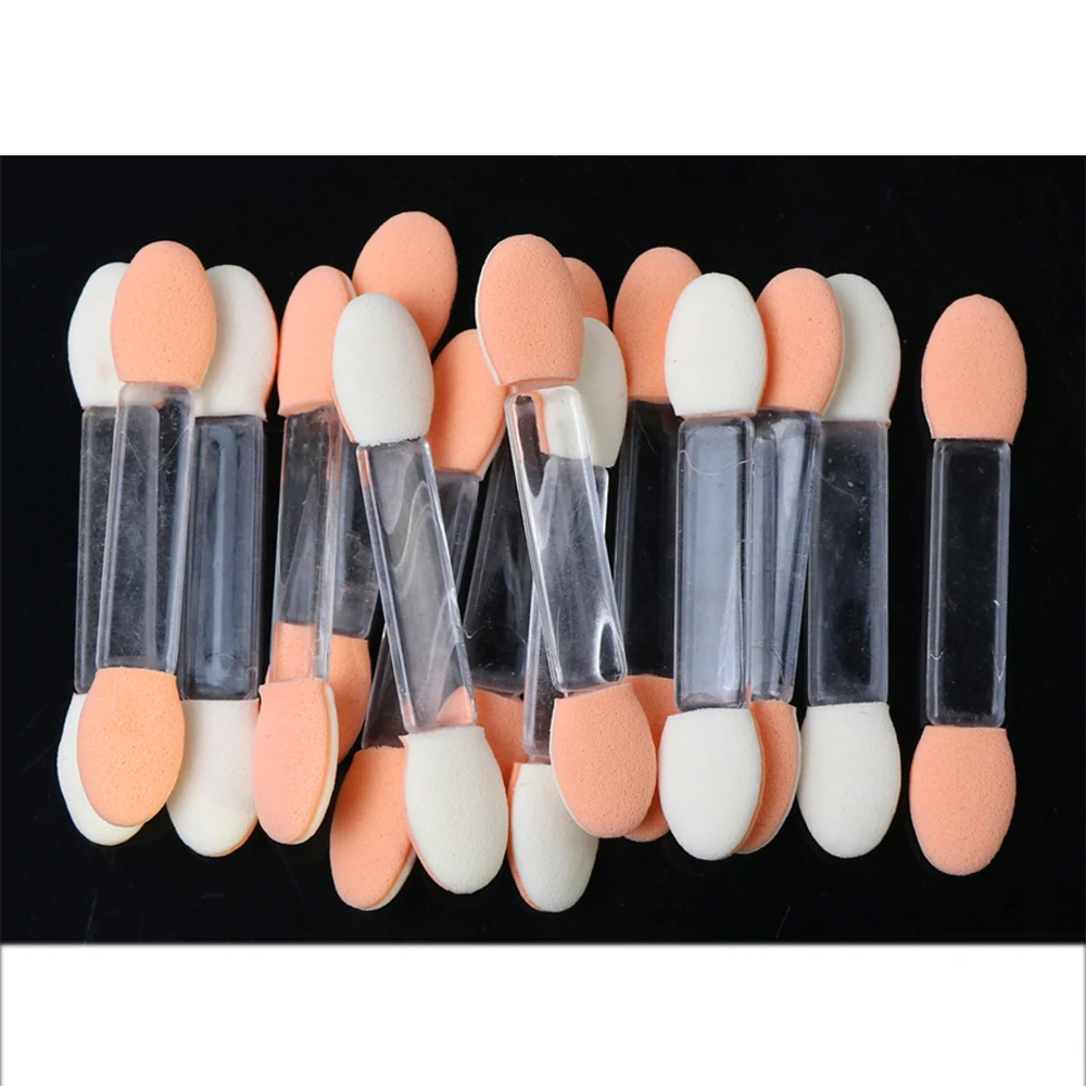 10/30/50/100Pcs Nail Powder Brushes Sponge Double Sided Applicator Mirror Chrome Pigment Easy Sponge Stick Cosmetic Makeup Tool*