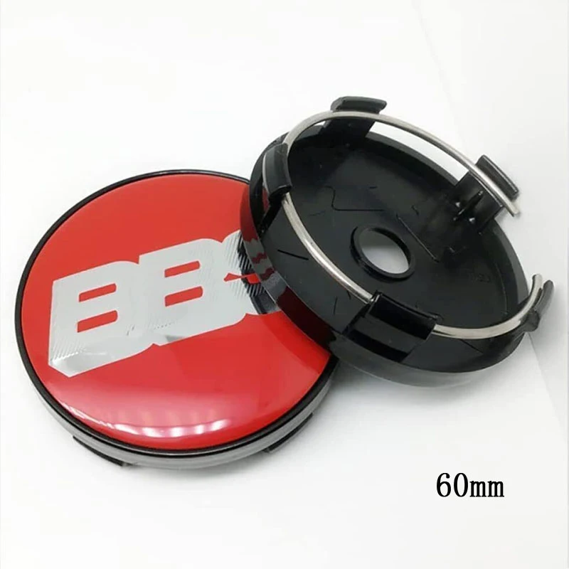 4 Pz/Set 60Mm Rosso Argento Per Bbs Logo Badge Emblem Auto Styling Wheel Center Hup Cap Car Retrofit Accessori Auto Decorativi
