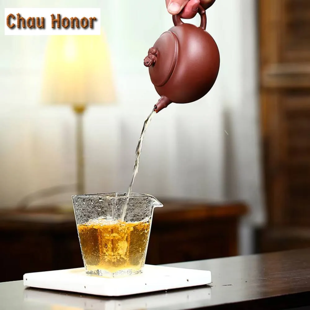 230ml Yixing Handmade Beast Purple Clay Teapots Famous Artists Tea Pot Raw Ore Purple Sand Kettle Chinese Zisha Tea Set Teaware