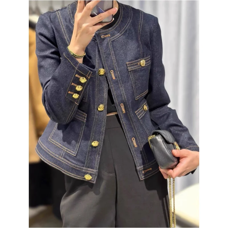2nd denim jacket デニムジャケット archive y2k Floral Embossed Short Denim Jacket - blue - Mame Kurogouchi