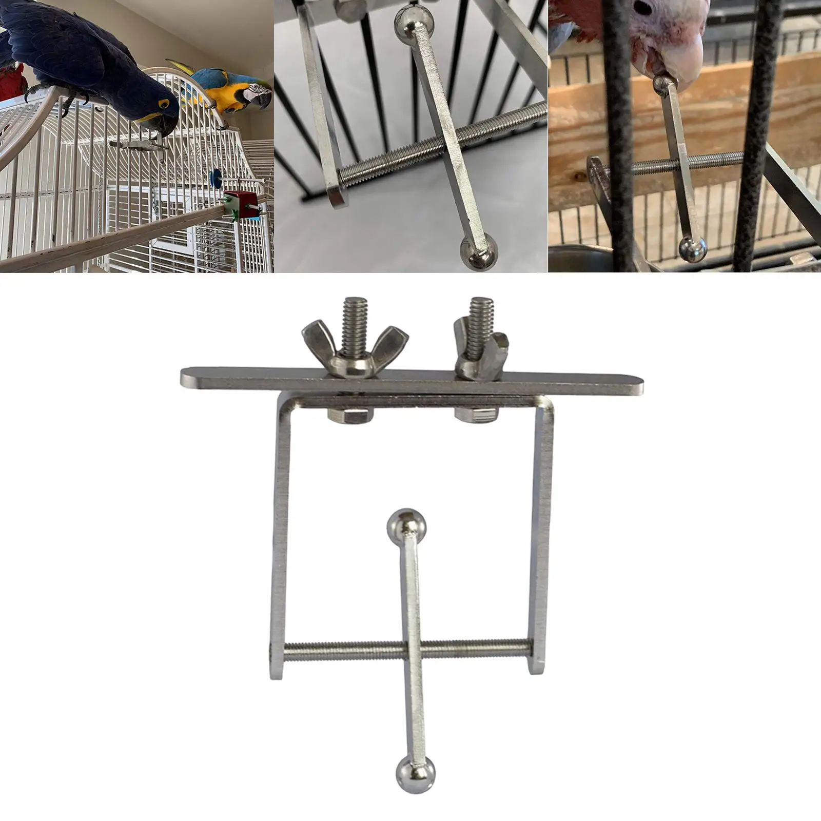 Stainless Steel Toy Brain Teaser Parrot Bird Chewing Toys for Cockatiels Cockatoo Medium to Large Birds Lovebird