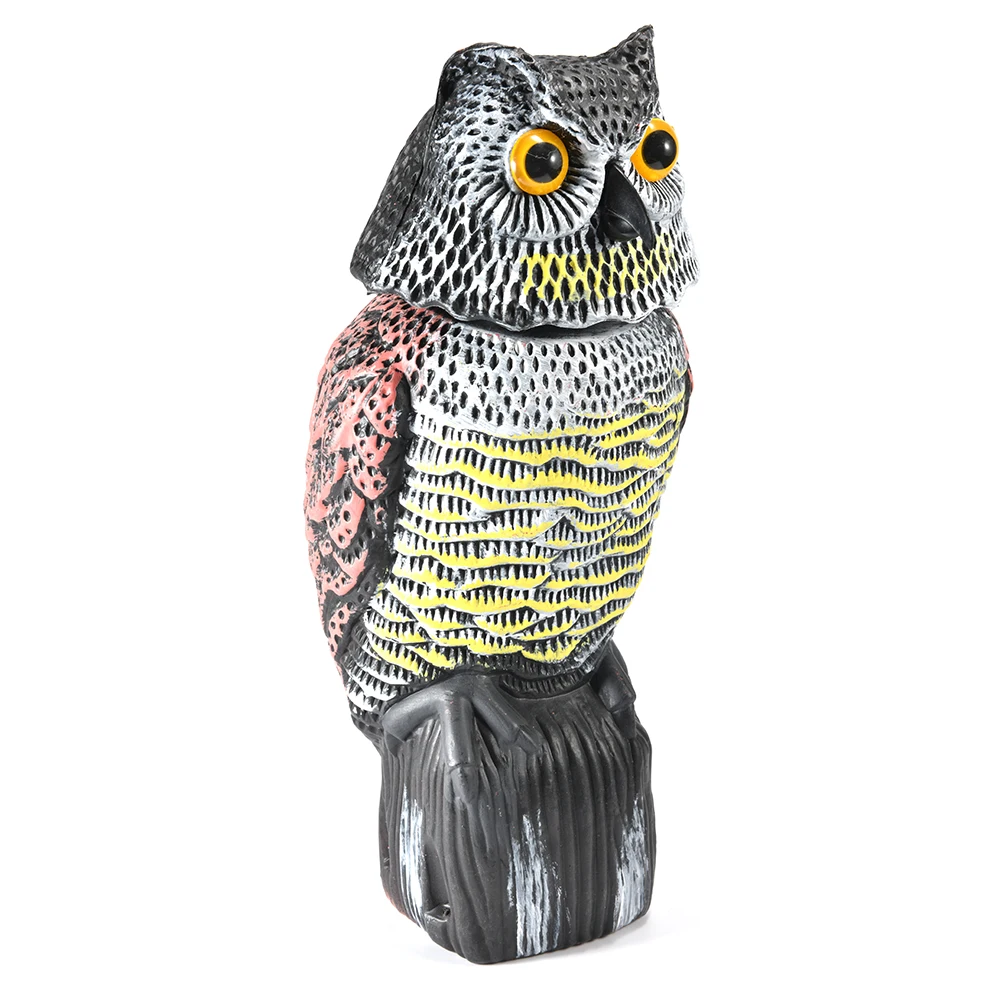 Simulation Solar Power OWL To Scare Birds Owl Decoy Panel Blink Vocal