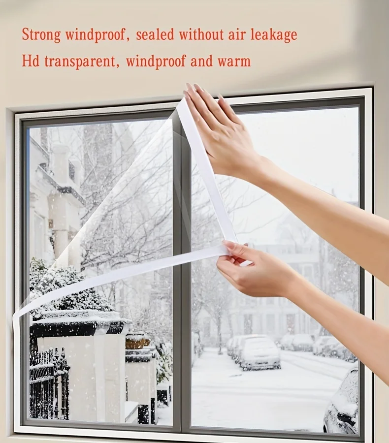 Description Picture 2 of item1 Set Winter Thickened Warm Window Film Bedroom Windshield, Anti-cold Frost-proof Sealed, Transparent Windproof and Dust-proof