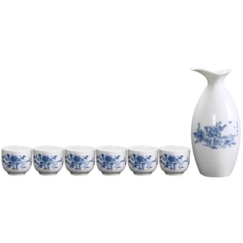세라믹 중국 와인 디스펜서, 철 냄비 Baijiu 와인 냄비, 유리 세트