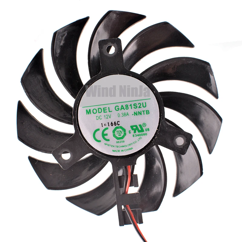 

GA81S2U-NNTB DC12V 0.38A Diameter 75mm hole pitch 40mm Graphics card cooler cooling fan for GT430 GT440 GT630