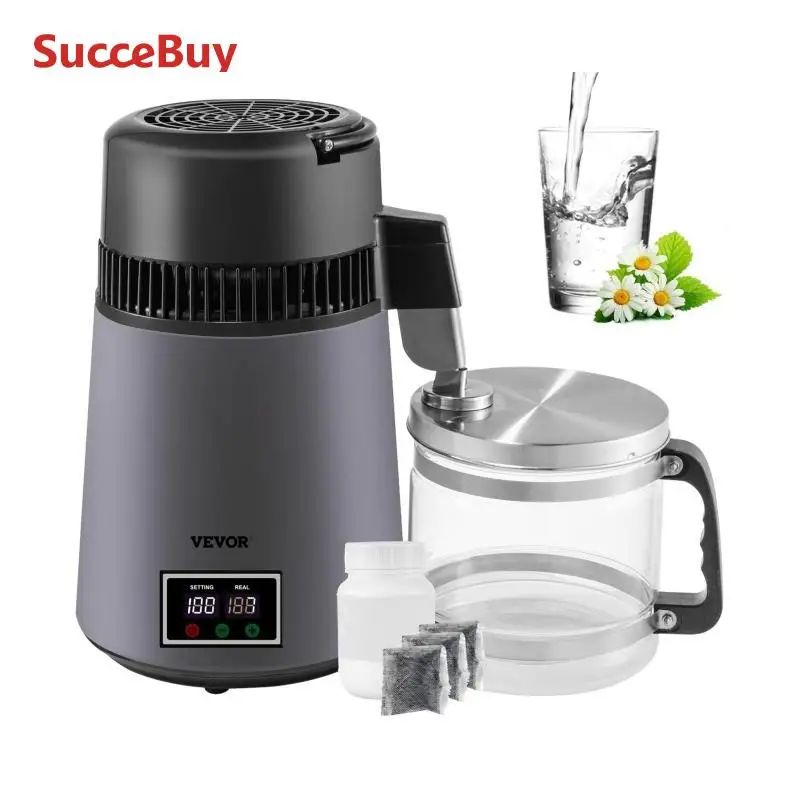 4L Pure Water Distiller Dental Distilled Water Filter Electric Distillation Purifier Bottle Offices Home Use