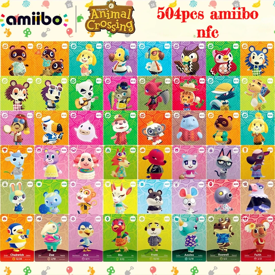 504pcs Animals Crossing New Horizons Amiibo Card Ankha Marshal Maple NS