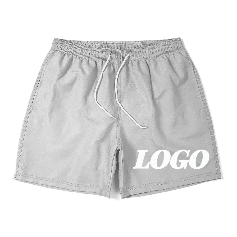 Custom LOGO Summer Men's Shorts with Lining Sport Casual Fitness Breathable Training Drawstring 14 Colors Loose Male Beach Pants 2
