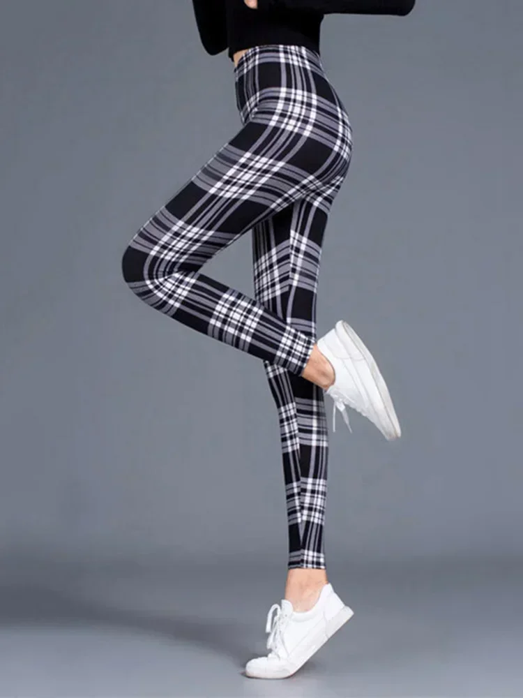 

Women's Sexy Pants Push Up Leggings Fashion Printed Fitness Leggins Sporting High Waist Trousers Plaid Leggings Workout Jogging