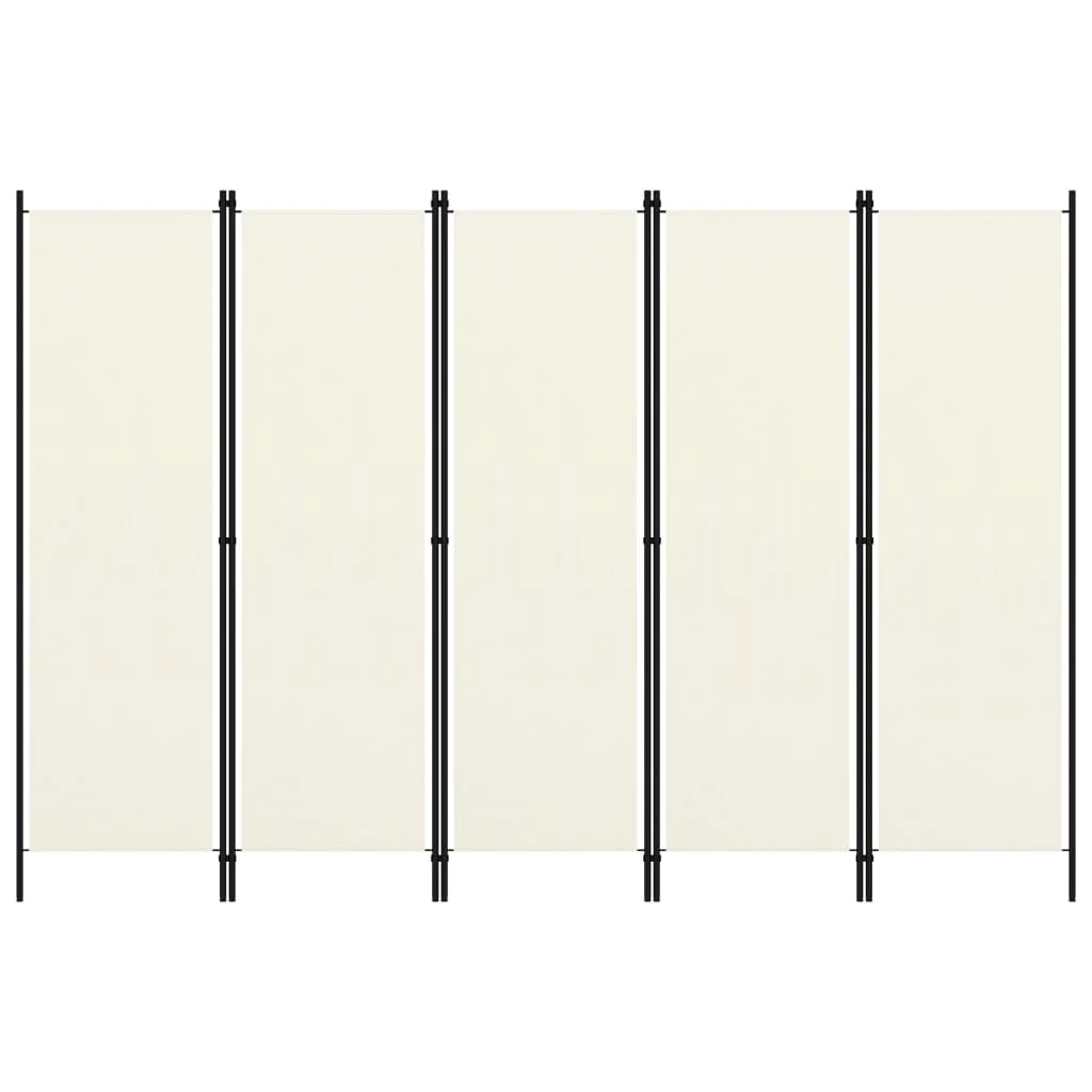 

5-Panel Room Divider Cream White 98.4"x70.9" Room Trellis Divider and Folding Privacy Screens Home Decorate