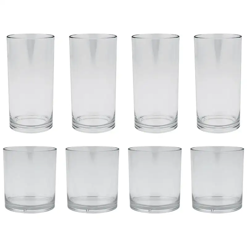 

8-Piece Acrylic Tumbler Set, Clear
