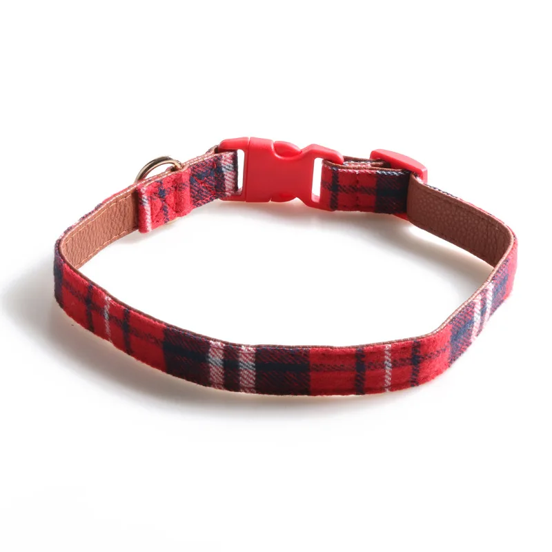 thumbnail image 1 of Nuevo collar para perro con cuadros escoceses británicos de Aminger, collar con nudo de lazo y hebilla para mascotas, 1 of 5