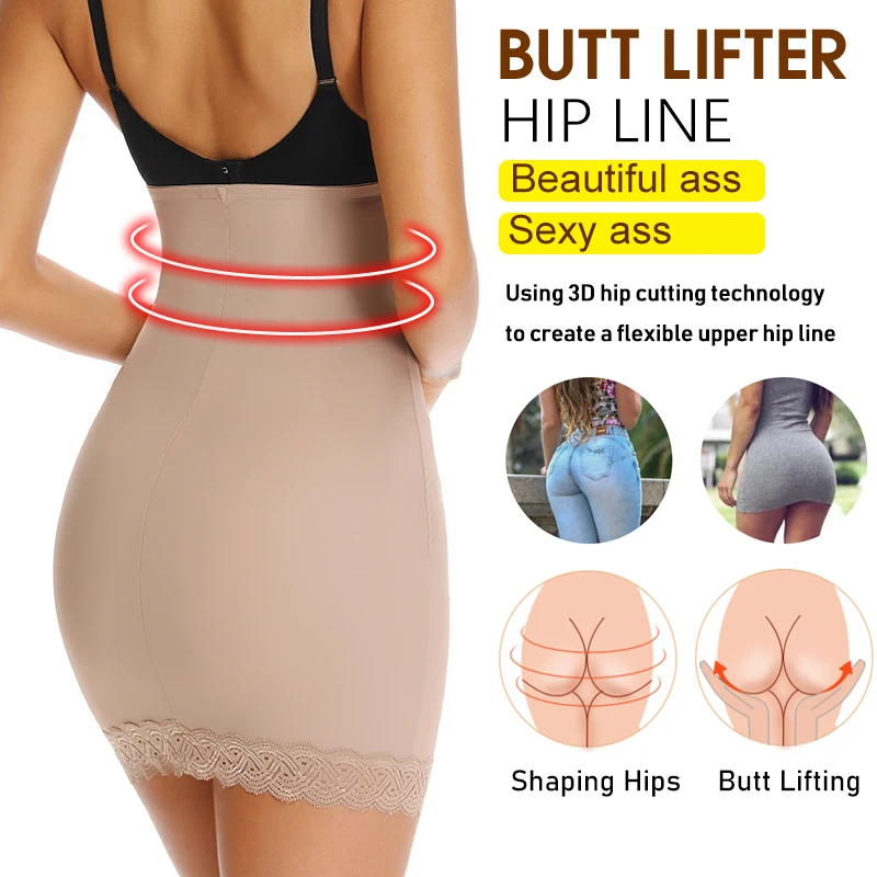 Description Picture 6 of itemHalf Slips High Waist Shaper Cool Comfort Seamless Slip Shapewear Under Dress Tight Skirt Undergarments