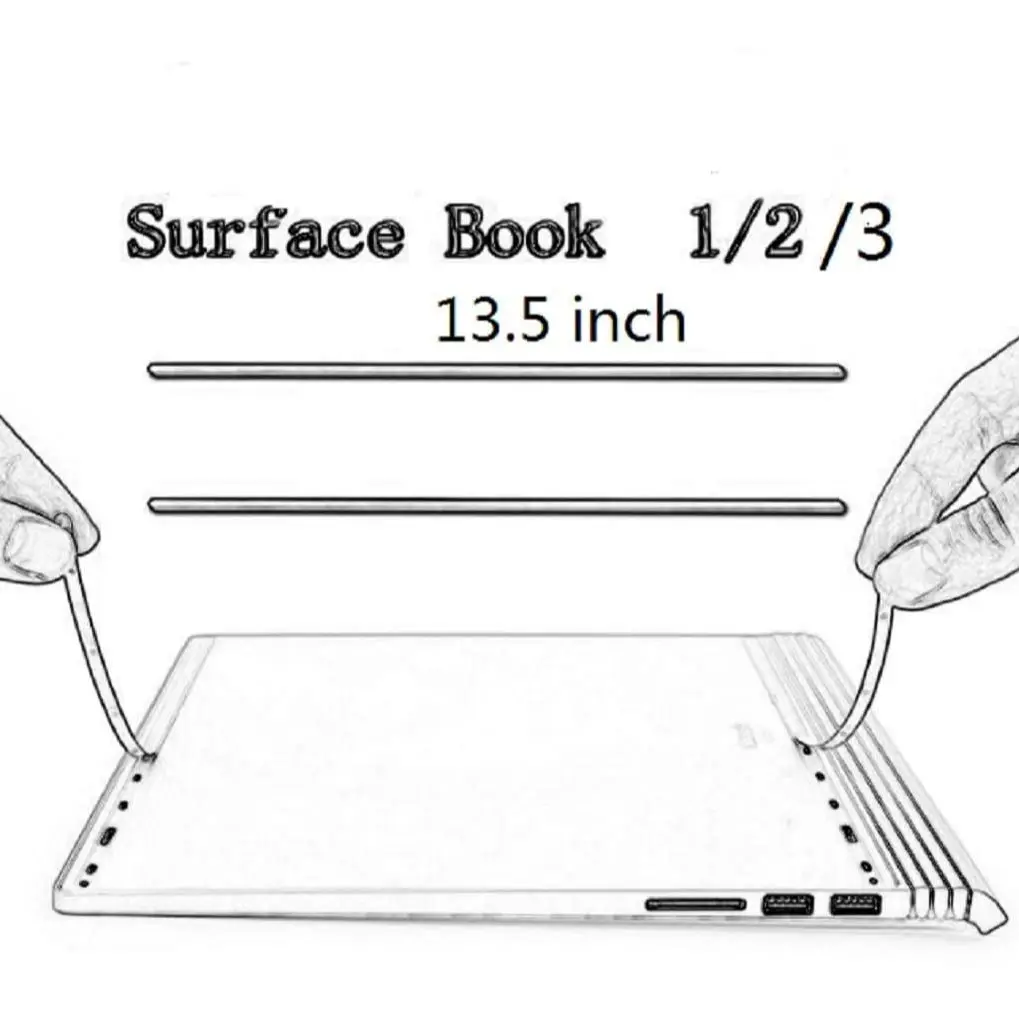 Upgraded 2-Piece Silicone Non-Slip Bumper Feet Strips for Microsoft Surface Book Laptops 13.5