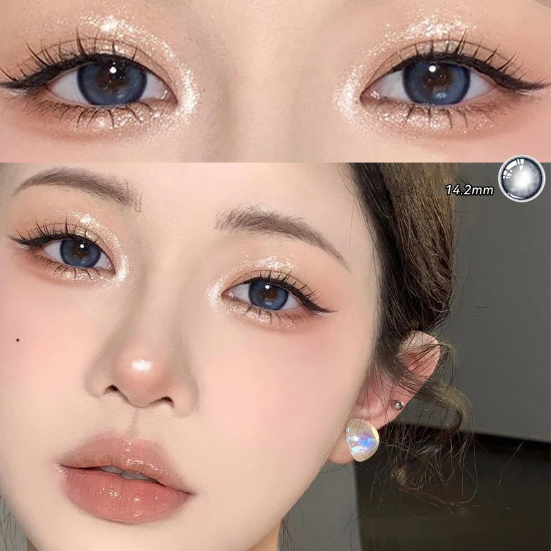 JeweLens Blue Cosmetic Contact Lenses with Black Pupil - 6-Month Wear, 1 Pair