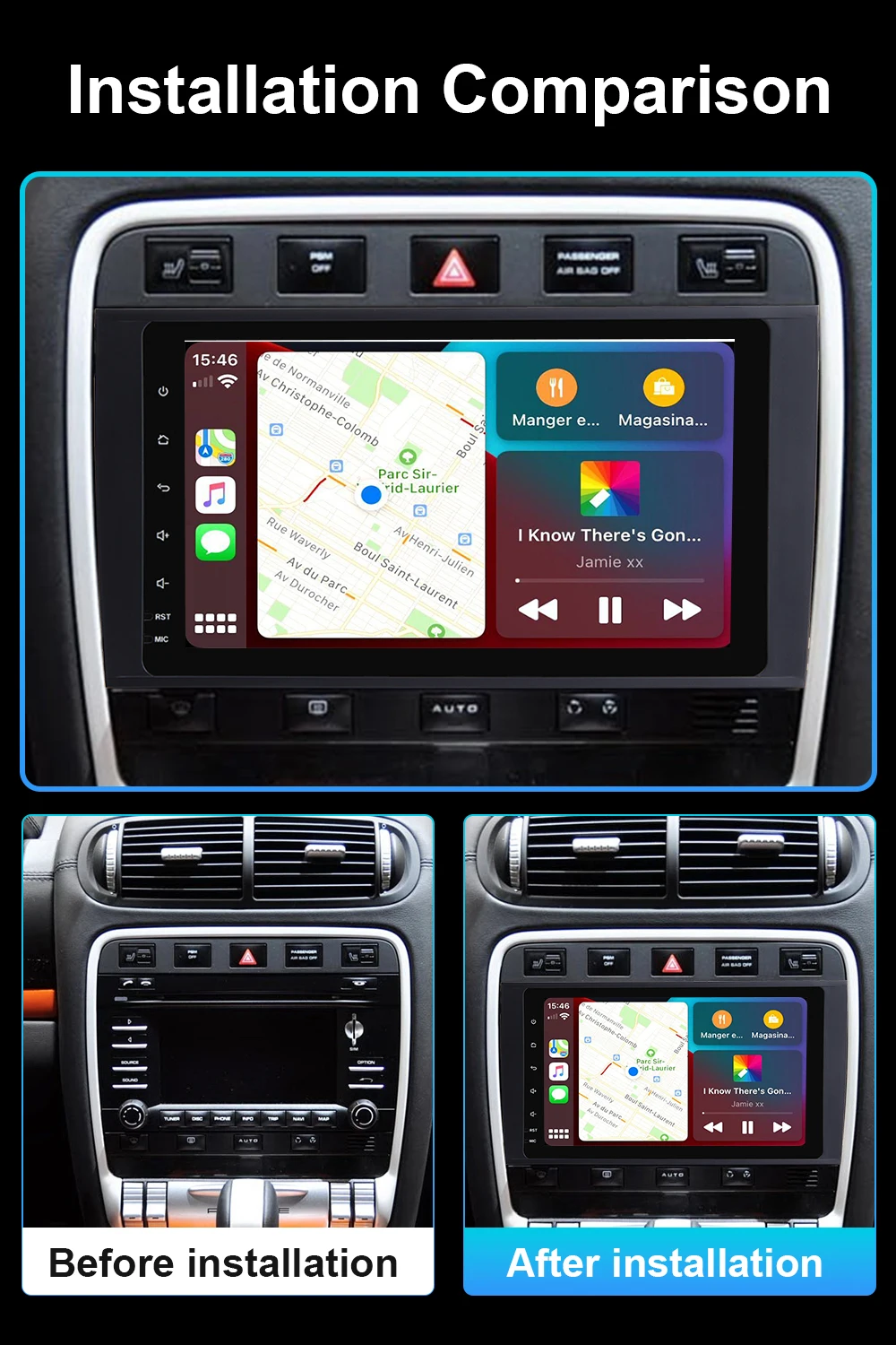 Android 14 Car Radio Car Stereo GPS Navigation For Porsche Cayenne 2003-2010 8-i