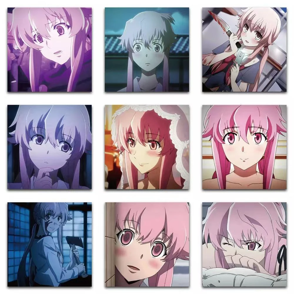 10/30/59pcs Girls Yuno Gasai Cartoon Stickers Mirai Nikki Anime Sticker Scrapbooking Laptop Suitcase Luggage Yuki Akise Decals