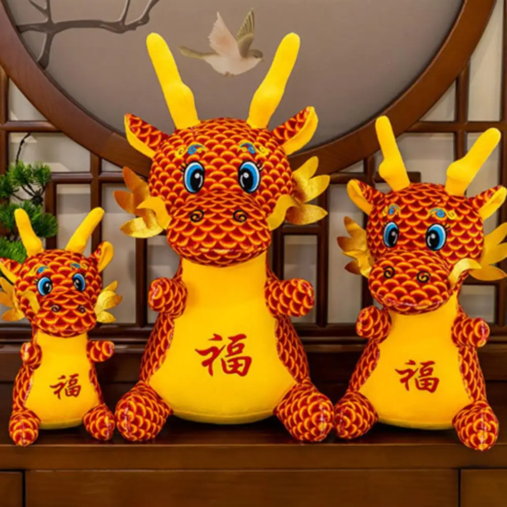 

Soft Dragon Toy 2024 Chinese Zodiac Dragon Plush Doll Kawaii Mascot Ornament for New Year Festival Decoration Soft for Kids