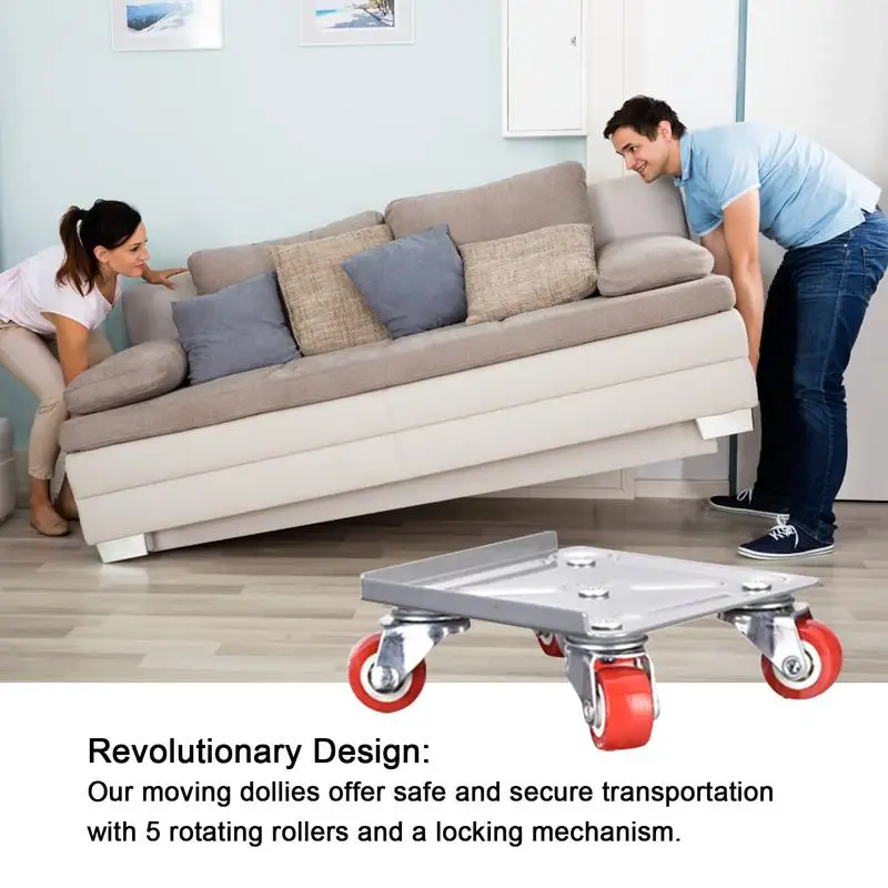 Moving Dollies Heavy Duty Furniture Dollies With Locking Wheels Load Lifter Moving Tool Set With Anti-Skid Pad For Sofas 2
