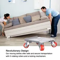 Moving Dollies Heavy Duty Furniture Dollies With Locking Wheels Load Lifter Moving Tool Set With Anti-Skid Pad For Sofas 2