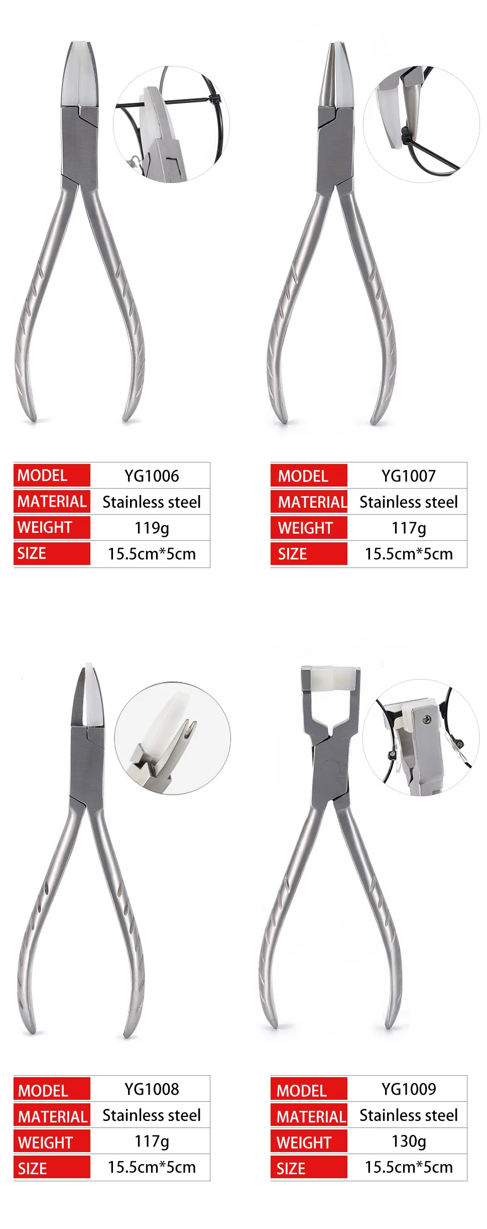 New Arrival Quality Eyeglasses Plier Spectacle Glasses Nose Pad Adjusting End Piece Bridge Temple Adjustment Eyewere Repair Tool