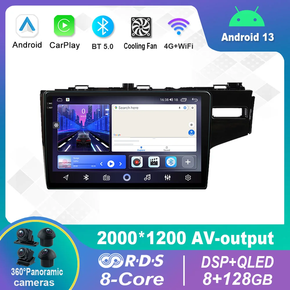 

9 Inch Android 12.0 For Honda Fit 3 GK GH Jazz 2013-2020 Multimedia Player Auto Radio GPS Carplay 4G WiFi DSP