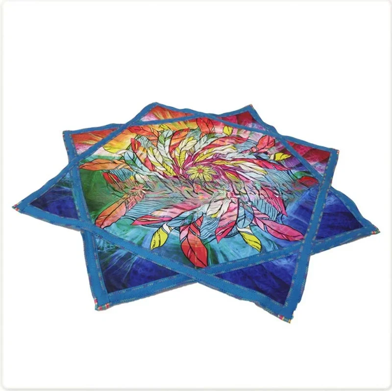 Spinning Dance Handkerchief Lycra Octagonal Scarf Flying Handkerchief 67cm*67cm Customizable Spinning Handkerchief Ribbed Flyers 2