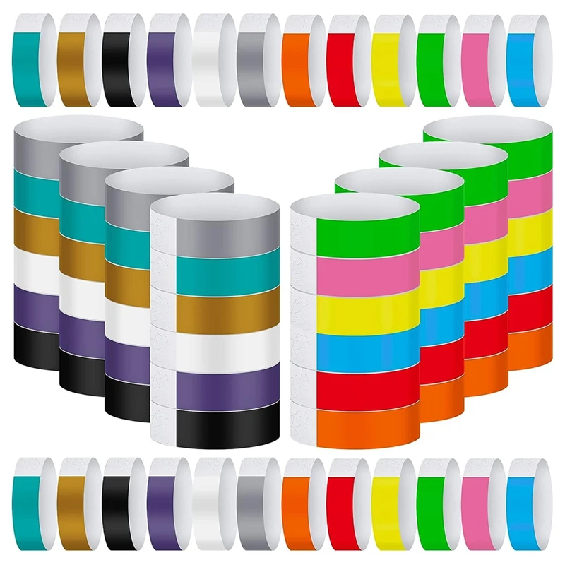 

1200Pcs Waterproof Hand Bands Neon Wrist Bands For Events Concert Wristband Adhesive Wristband For Party Colours Durable