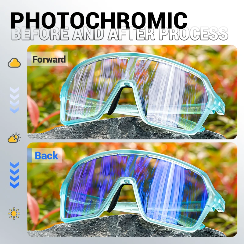 Photochromic UV400 Outdoor Sports Eyewear - Unisex Cycling, Running, and Hiking Sunglasses