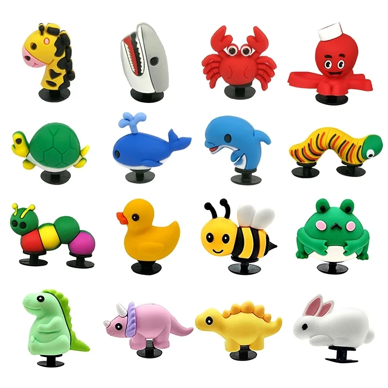 Shoe Charms 1PCS Kawaii Frogs Bees 3D Cute Dinosaur Duck Bunny Croc Jeans Shoe Decoration Kids Gift Garden Sandal Accessories
