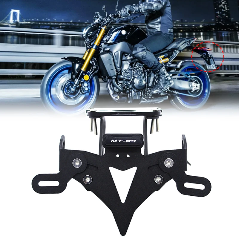 License Plate Holder LED Light Motorcycle Rear Tail Tidy Fender Eliminator Kit Accessories For YAMAHA MT 09 MT-09