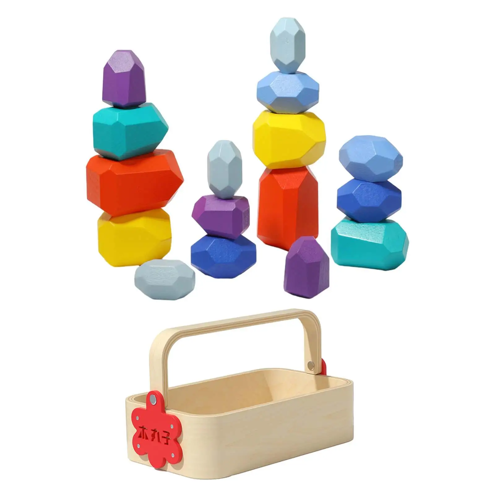 

Balancing Stacking Stones Rocks Wooden Preschool Learning Developmental Balancing Stacking Colorful Building Blocks for Girls