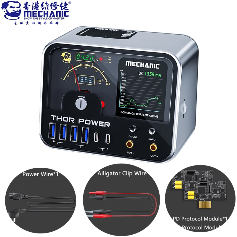 

Интеллектуальный механический интерфейс Thor Power IoT, интеллектуальный стабилизированный источник питания, ремонт мобильного устройства обнаружения короткого замыкания