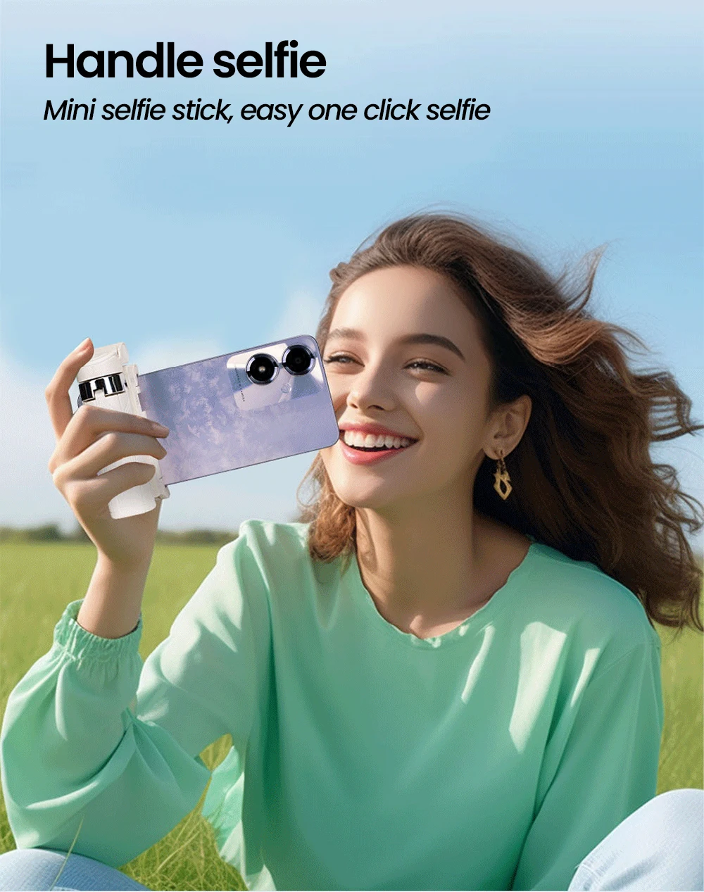 Draadloze Bluetooth selfiestick, mini-statief, uitschuifbare monopod, afstandsbediening voor iPhone, Samsung en Xiaomi._voghion.com