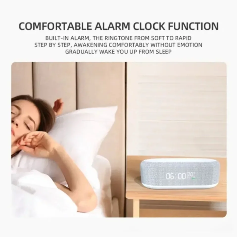 Base de Carga Inalámbrica con Alarma, Lámpara de Noche, Reloj de Escritorio y Termómetro para iPhone 17, 16, 15, 14, 13, con Carga Rápida 2