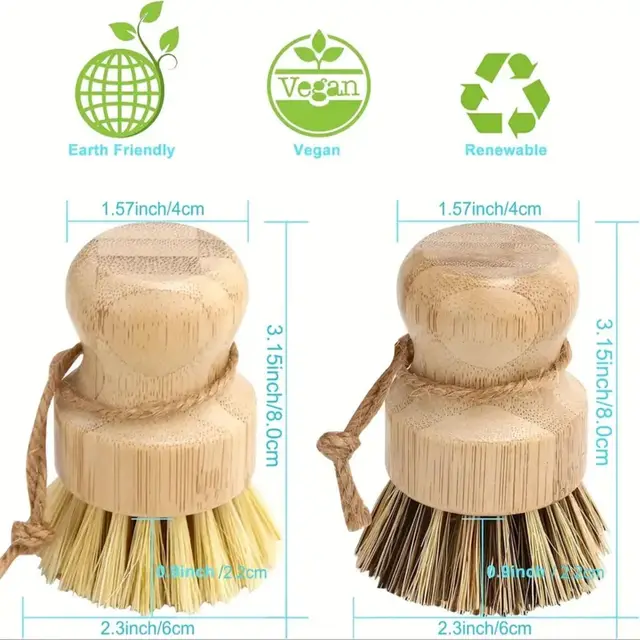 1/2/3pcs Multi-Functional Kitchen Cleaning Brush Set - Effective Dish Brush, Heavy-Duty Pot Brush, Durable Construction 6