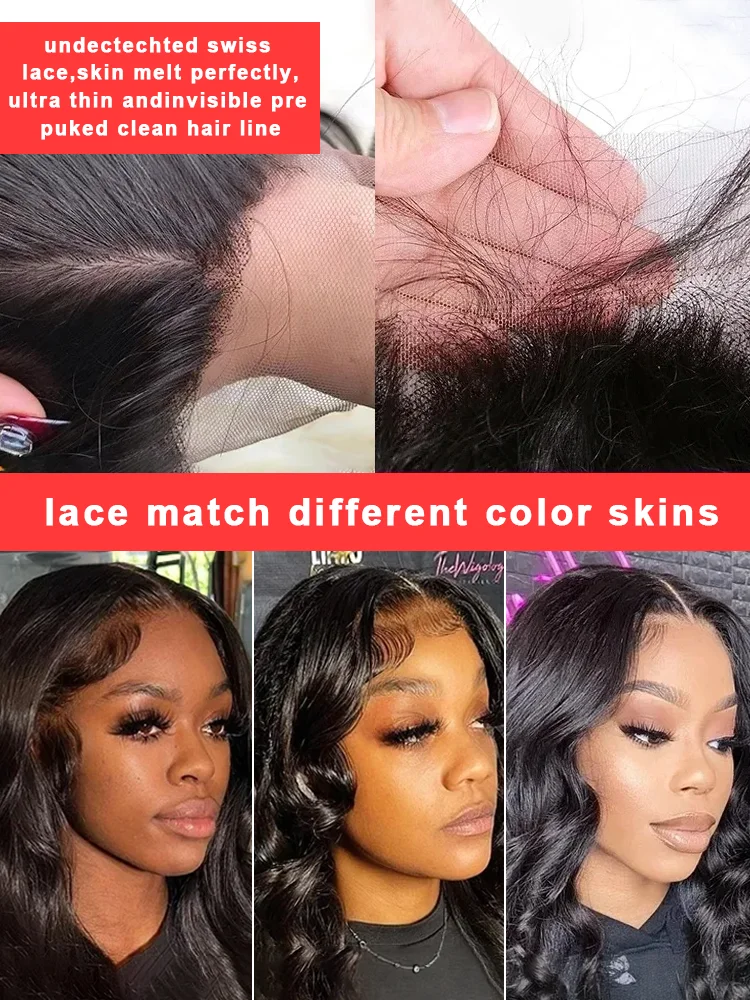 Human Hair Wigs Human Hair 13x6 Body Wave Lace Frontal Wig HD 30 40 Inch 13x4 Lace Front Wigs Water Loose Waves Black Brazilian Pre Plucked