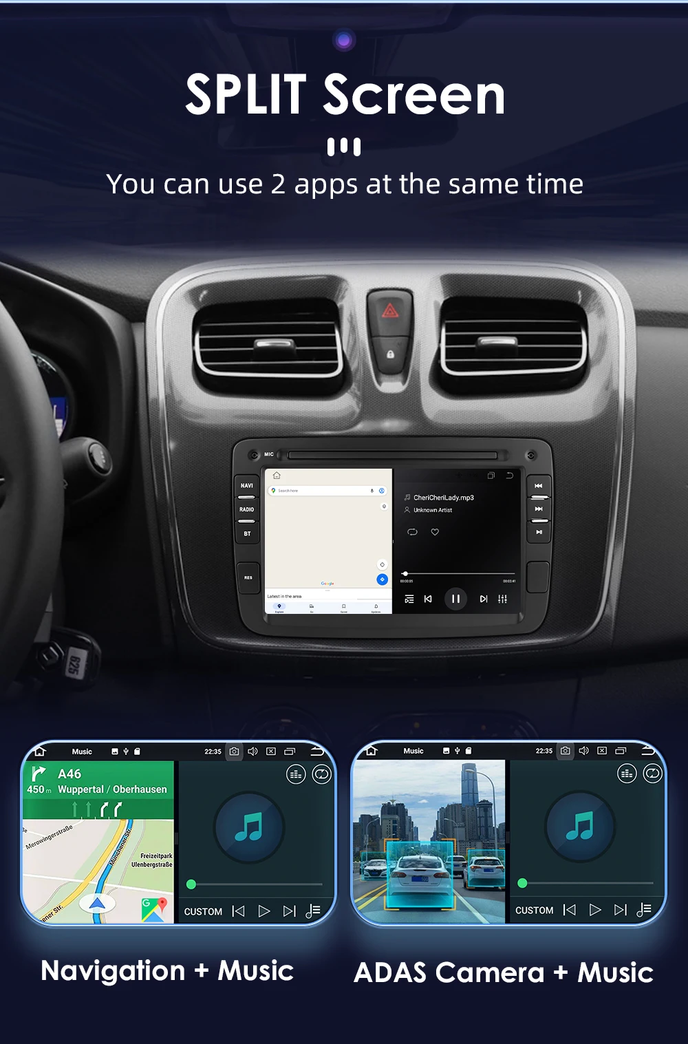 Hizpo 7 zoll Bluetooth Auto Radios für Renault Dacia Sandero Duster Captur Logan Multimedia Android Auto Carplay Player 8 + 128G 4G – Detail 32