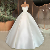 Gorgeous Satin Wedding Dresses Beautiful Sexy Applique Simple Off Shoulder Sleeveless Fluffy Robe Bridal Gown Custom Made 2024