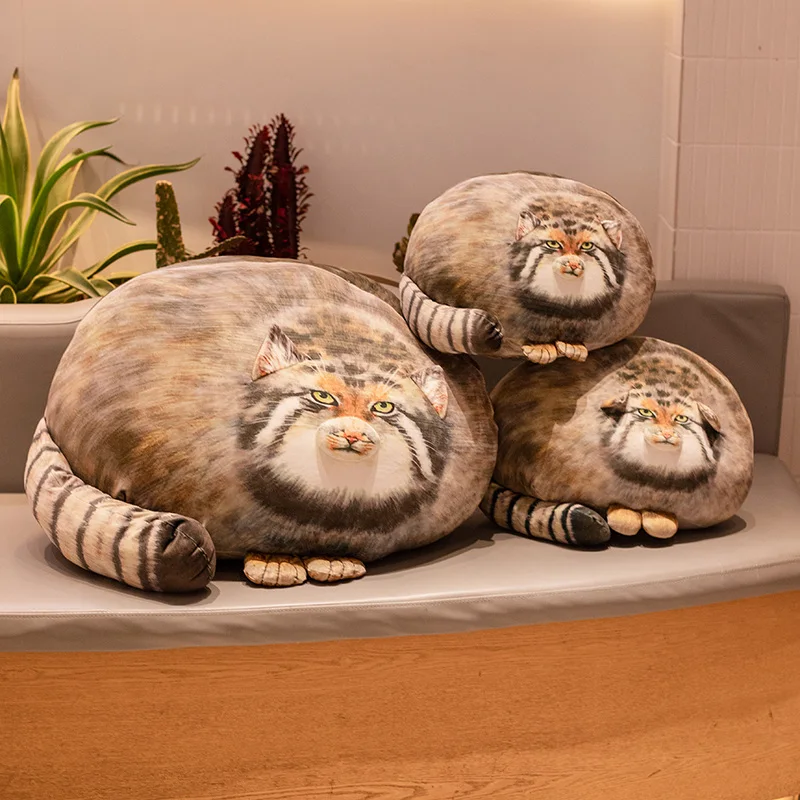 Hot 1pc 30/40/55cm Simulated Otocolobus Manul Plush Toys Pallas's Cat Stuffed Animal Doll Soft Fat Cat Pillow For Children Gifts