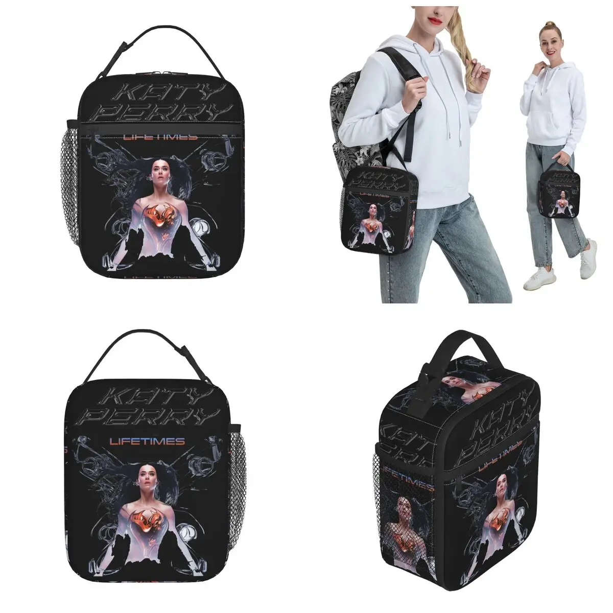 Insulated Lunch Tote Bag Katys Perrys The Lifetimes Tour Merch Food Box Y2K Thermal Cooler Lunch Box For Office