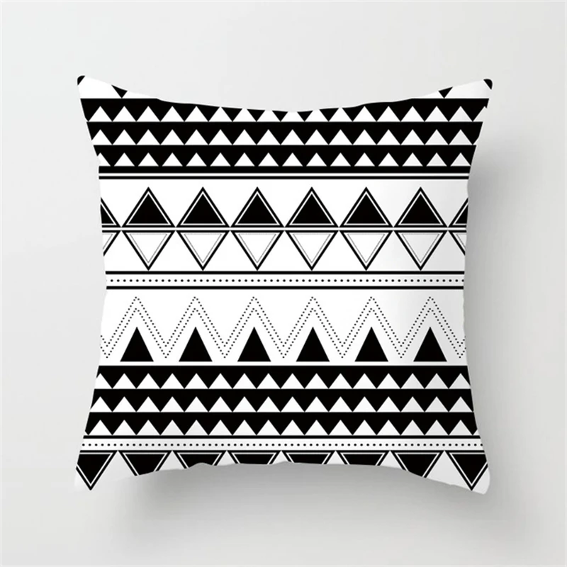 2022 Black White Geometric Creative Print Cushion Cover Sofa Decoration Pillow Cover Comfortable Simple INS Home Decor 45x45CM