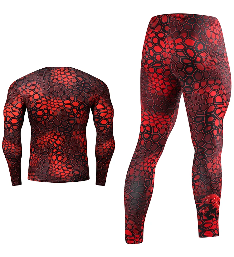 3D-gedruckter Sport-Kompressionsanzug für Herren, cooles gemustertes Fitness-Trainingskleidungsset für Herren – Detail 16
